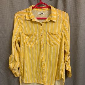 Yellow stripped button down